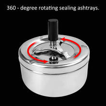 1pc hot  Smoking Accessories Stainless Steel Ashtrey Round Push Down Ashtray with Rotating Tray 2024 - compre barato