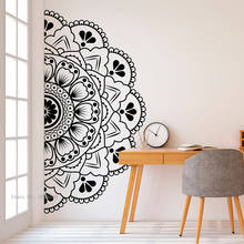 Mandala em metade adesivo de parede vinil cabeceira decoração decalques padrão flor casa decoração murais arte sala y043 2024 - compre barato