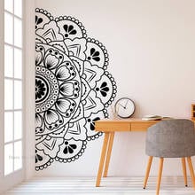 Mandala in Half Vinyl Wall Sticker Headboard Decoration Decals Flower Pattern Home Decor Art Murals Living Room Y043 2024 - buy cheap