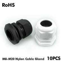 Cable de plástico de nailon impermeable, conector IP68, M8, 10, M12, M16, M18, M20, CE, gris, negro, 10 Uds. 2024 - compra barato