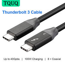 Tquq usb c thunderbolt 3.0 cabo 40gbps transferência de data 100w (20v 5a) 5k @ 60hz cabo de carregador rápido para encaixe, pixel, macbook, ipad pro 2024 - compre barato