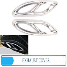 2Pcs Car Rear Dual Exhaust Pipe Cover Trim Chrome Car Exterior Accessories For Mercedes Benz C Class W205 C205 A205 S205 2024 - buy cheap