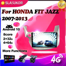 Radio con GPS para coche, reproductor Multimedia con Android 10,0, 2 din, DVD, 4G, para HONDA FIT JAZZ 2007- 2012 2013 2024 - compra barato