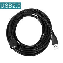 Cabo de extensão usb 2.0 macho para fêmea, fio usb de super velocidade para sincronização de dados, para pc, laptop, teclado 0.6/1m/1.5m/3/5m, 1 peça 2024 - compre barato