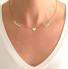 Custom Name Necklace Women Kids Gold Filled Personalized Jewelry Heart Choker Stainless Steel Collier Best Friend Gift 2024 - buy cheap
