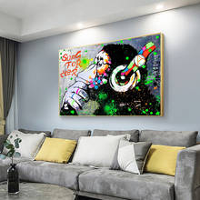 Graffiti Canvas Art Posters and Print Banksy DJ Monkey Canvas Paintings on The Wall for Living Room Home Decoration Pictures 2024 - buy cheap