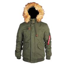 2020 New 100% Cotton Winter Outdoor Thick Warm Fur Hood Short Bomber Jacket Parka Coat Men Casual Olive Green Black 2024 - buy cheap