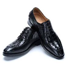 Hubu zapatos de cocodrilo de alto grado, zapatos de hombre con cordones, moda de negocios, ocio, zapatos de hombre, zapatos de cuero manual puro para hombres 2024 - compra barato