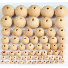 50 peças de madeira natural contas de madeira redonda speacer contas diy jóias fazendo 12mm 2024 - compre barato