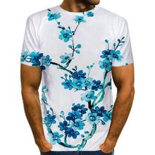 Camisa china para hombre, Camiseta con estampado 3D, Camisetas estampadas florales de verano, Tops con patrón 2024 - compra barato