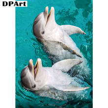 Diamond Painting Full Square/Round Drill Dolphin 3D Daimond Embroidery Painting Cross Stitch Kit Mosaic Rhinestone Picture H107 2024 - buy cheap