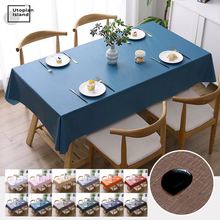 Клеенка для кухонного стола, водонепроницаемая прямоугольная скатерть из ПВХ синего цвета 2024 - купить недорого