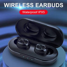 B5 TWS Bluetooth 5,0 Беспроводные наушники с сенсором отпечатков пальцев, HiFi беспроводная гарнитура с микрофоном, шумоподавляющие наушники, зарядная коробка 2024 - купить недорого