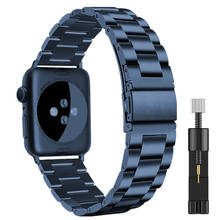 Pulseira de aço inoxidável para apple watch, 38mm, 40mm, 42mm, 44mm, pulseira de metal para apple watch 6, 5, 4, 3, 2, 1 e se 2024 - compre barato