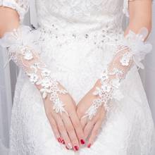 Luvas de casamento sem dedos com renda preta, acessório de casamento da moda para noiva e casamento 2024 - compre barato