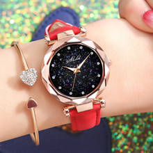Strarry Sky-Reloj de pulsera de cuero para mujer, de cuarzo con diamantes de imitación, sencillo, femenino 2024 - compra barato