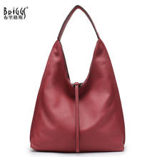 Briggy-Bolso de mano de piel auténtica para mujer, bolsa con asa superior, informal, grande, Hobos 2024 - compra barato