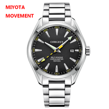 Corgeut Для мужчин часы 41 мм черный циферблат MIYOTA 8215 автоматический календарь механические сапфировое стекло Для мужчин наручные часы класса люкс Лидирующий бренд 2024 - купить недорого