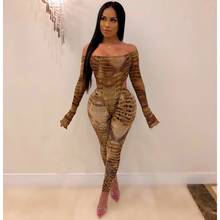 TNNAOFF Fall Leopard Snake Print Two Piece Set for Women Festival Clothing Bodysuit Tops Sexy Pants Night Club Matching Sets 2024 - buy cheap