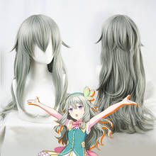 Kusanagi nene peruca cosplay cinza verde lolita meninas longo encaracolado cabelo sintético role play perucas + um tampão peruca 2024 - compre barato