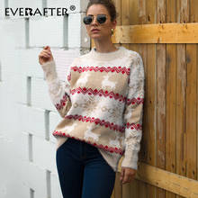 EVERAFTER 2020 Christmas Sweater Women Classic Snow and Deer Thick Warm Soft Knitted Pullovers Winter Female Knitwear Jumpers 2024 - buy cheap