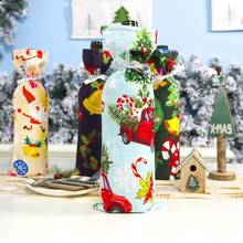 Рождественские украшения для дома Санта Клаус крышка бутылки вина снеговик чулок держатели для подарков Рождество Navidad декор новый год 2024 - купить недорого