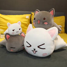 Juguetes de peluche de gato tumbado Kawaii, almohada de Animal, cojín de dibujos animados suave, regalo de Navidad para chico y Niña 2024 - compra barato