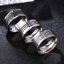 MANGOPIE8MM anillos de titanio para hombres y mujeres, regalo de cumpleaños, anillo de descrédito con patrón triangular 2024 - compra barato