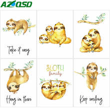 AZQSD Full Kits Diamond Painting Sloth Cartoon Picture Of Rhinestones Diamond Embroidery Animals Mosaic Decor For Home 2024 - buy cheap