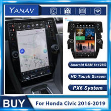 Radio con GPS para coche, reproductor Multimedia con Android, 2 Din, MP3, autorradio Vertical, pantalla Tesla, para Honda Civic 2016 -2019 2024 - compra barato