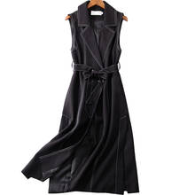 Plus size 5XL! spring autumn new women ol pure color notched lapel women long blazer vest office lady 2024 - buy cheap