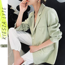 Women's Blazers New Fashion 2020 Autumn Solid Casual Notched Collar Minimalism Single-breasted Suit Jacket Ladies Coats 2024 - buy cheap