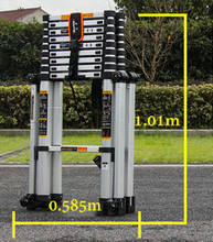 Escada doméstica portátil multifuncional, 3.9m, extensão em liga de alumínio telescópica, anti rolamento, tubo de alumínio sem costura 2024 - compre barato