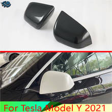 For Tesla Model Y 2021 Car Accessories ABS Chrome Door Side Mirror Cover Trim Rear View Cap Overlay Molding Garnish 2024 - buy cheap