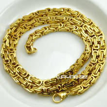 60 см, 70 см Мужская цепочка золотого цвета, ожерелье из нержавеющей стали 6 мм W N311 2024 - купить недорого