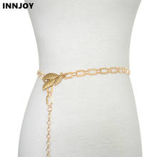 Women's Fashion Metal Belts Golden Leaves Women Chain Belt Waist Band Waist Belt For Dress Skirt Bands Female 2024 - buy cheap