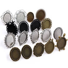 18x25mm 5pcs Antique Silver Plated/ Bronze/Black Brass Oval Adjustable Ring Settings Blank/Base,Fit 18x25mm Glass Cabochons 2024 - buy cheap