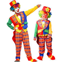 Umorden halloween carnaval trajes de festa pai e filho circo palhaço na cidade traje xadrez cosplay roupas conjunto 2024 - compre barato