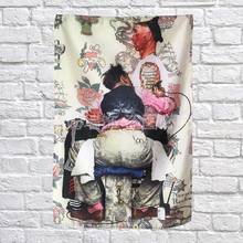 European old school Tattoos Poster Banners Bar Club Tattoo Studio Decor Hanging Painting Waterproof Cloth Polyester Fabric Flags 2024 - buy cheap