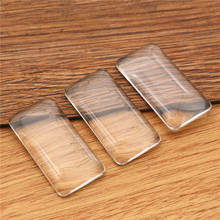 10pcs/lot 19x38mm Rectangle Flat Back Clear Glass Cabochon, High Quality, Lose Money Promotion!!! (Z4-07) 2024 - buy cheap