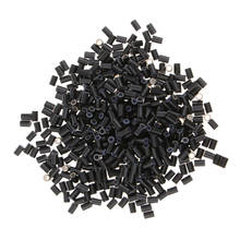 Microtubos de enlace de cobre, anillos de 3mm, cuentas forradas para extensión de pelo de Punta I, negro/marrón a elegir, 500 Uds. 2024 - compra barato