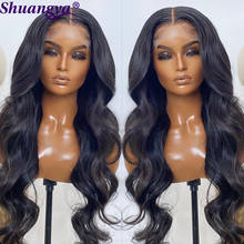 Shuangya-peruca lace wig remy, cabelo humano indiano, transparente, 4x4, 5x5, hd, mulheres negras, encaracolado 2024 - compre barato