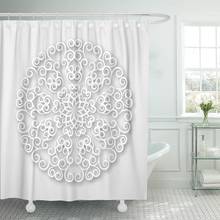 Patrón de Mandala calado indio para corte láser, cortina de ducha adornada, tela impermeable de 72x72 pulgadas, juego con ganchos 2024 - compra barato