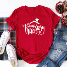 La verdadera historia de Navidad camiseta mujeres Unisex regalo de camiseta de talla grande de algodón puro invierno Camiseta con estampado Santa camisa, Camisetas 2024 - compra barato