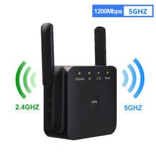 5Ghz Wireless WiFi Repeater 1200Mbps Router Wifi Booster Extender 2.4G 5G 802.11N Long Range Wi-Fi Signal Amplifier Repiter 2024 - buy cheap