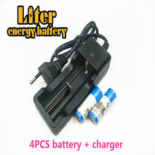 Liter energy-batería recargable de ion de litio, batería de iones de litio de 14430 V 3,7 mAh + cargador de viaje, se puede usar para linterna LED 2024 - compra barato