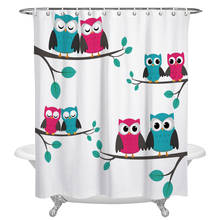 Cartoon Owl Branch Cute Waterproof Fabric Shower Curtain for Bathtub Showers Polyester Bath Curtain Bathroom Accessories 2024 - buy cheap