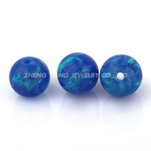 Lote de 20 unidades de 2mm a 12mm OP05, Color azul, cuentas de ópalo sintéticas en forma de bola para joyería de plata 2024 - compra barato