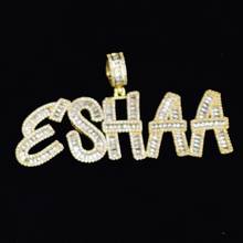 Custom Name Baguette Letters Hip Hop Iced Out Pendant Chain Gold Silver Bling Zirconia Men's Hip Hop Charm Gift Pendant Jewelry 2024 - buy cheap