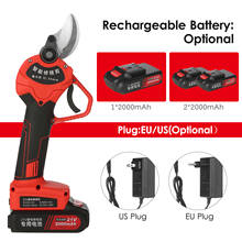 Tesoura de poda elétrica sem fio 21v, podador e cortador de ramos de jardim, com 2 baterias recarregáveis de 2000mah 2024 - compre barato